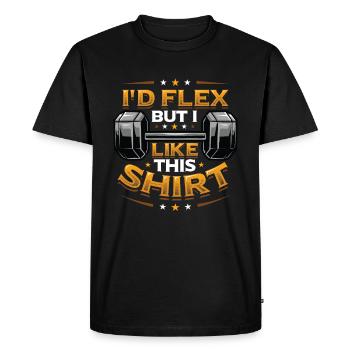 Je fléchirais mais j’aime cette chemise bodybuilder poids - T-shirt Premium bio Homme - noir - Devant - Nico (187cm)