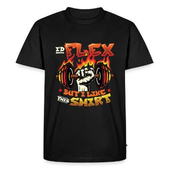 Je fléchirais mais j’aime cette chemise bodybuilder poids - T-shirt Premium bio Homme - noir - Devant - Nico (187cm)