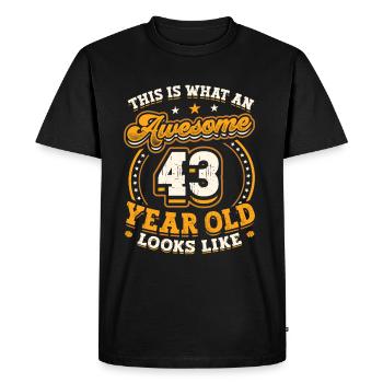 Voilà à quoi ressemble un grand homme de 43 ans. - T-shirt Premium bio Homme - noir - Devant - Nico (187cm)