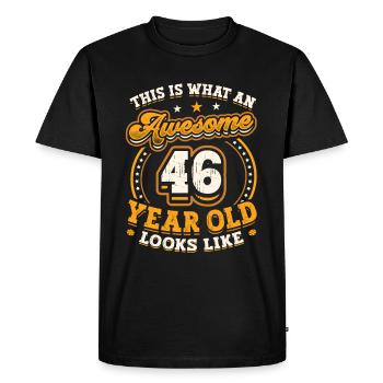 This is what a great 46-year-old looks like. - Men's Premium Organic T-Shirt - black - Front - Nico (187cm)