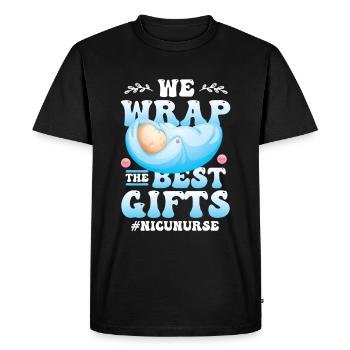 We wrap the best gifts - Men's Premium Organic T-Shirt - black - Front - Nico (187cm)