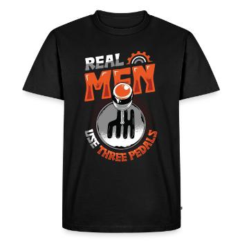 Real men use three pedals auto shifting - Men's Premium Organic T-Shirt - black - Front - Nico (187cm)