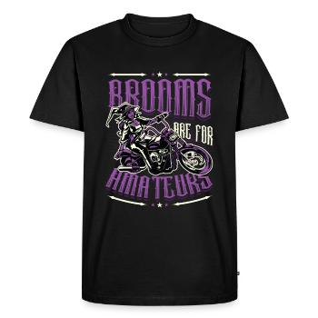 Brooms are for amateurs, Halloween witch motorcycle - Men's Premium Organic T-Shirt - black - Front - Nico (187cm)