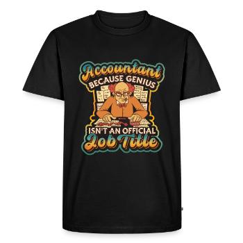Le génie comptable n’est pas un fonctionnaire - T-shirt Premium bio Homme - noir - Devant - Nico (187cm)