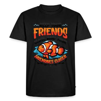 Funny pun clownfish anemones - Men's Premium Organic T-Shirt - black - Front - Nico (187cm)