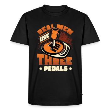 Real men use three pedals auto shifting - Men's Premium Organic T-Shirt - black - Front - Nico (187cm)