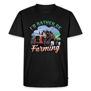 Je préférerais être agriculteur - T-shirt Premium bio Homme - noir - Devant - Nico (187cm)