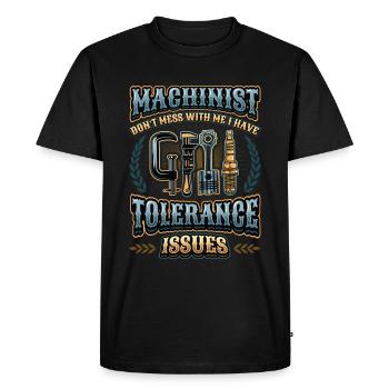 Les opérateurs de machines ont des problèmes de tolérance - T-shirt Premium bio Homme - noir - Devant - Nico (187cm)