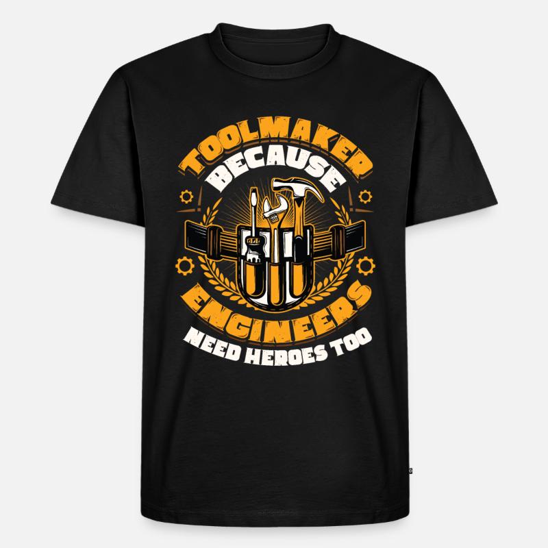 Toolmakers, engineers also need heroes - Men's Premium Organic T-Shirt - black