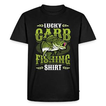 Pêche chanceuse aux glucides - T-shirt Premium bio Homme - noir - Devant - Nico (187cm)