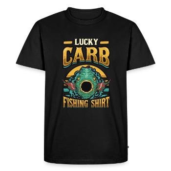 Angeln carbPêche chanceuse aux glucides - T-shirt Premium bio Homme - noir - Devant - Nico (187cm)