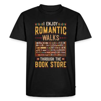 Promenades romantiques dans la librairie - T-shirt Premium bio Homme - noir - Devant - Nico (187cm)