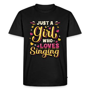 Just A Girl Who Loves Singing, Chor Singer Girl - T-shirt Premium bio Homme - noir - Devant - Nico (187cm)