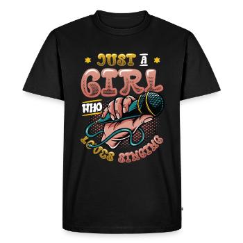 Just A Girl Who Loves Singing, Chor Singer Girl - T-shirt Premium bio Homme - noir - Devant - Nico (187cm)