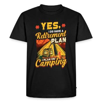Plan retraite camping, retraite campeurs - T-shirt Premium bio Homme - noir - Devant - Nico (187cm)