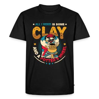 All I need is some clay - Men's Premium Organic T-Shirt - black - Front - Nico (187cm)