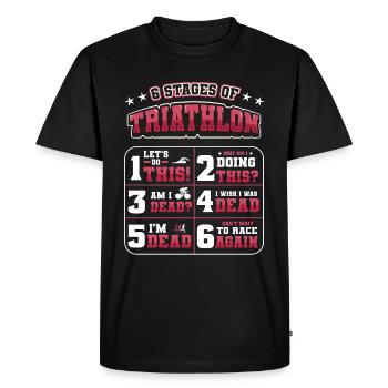 6 étapes du triathlon - T-shirt Premium bio Homme - noir - Devant - Nico (187cm)