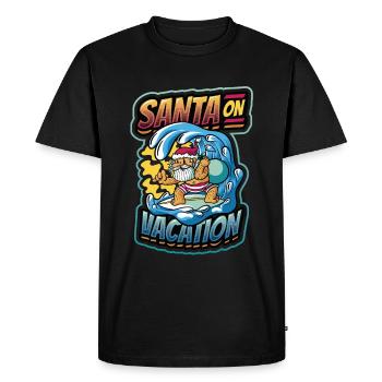 Père Noël en vacances - Noël en juillet, Surf - T-shirt Premium bio Homme - noir - Devant - Nico (187cm)
