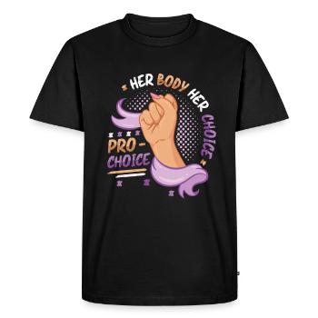 Son corps, son choix, Pro Choice, Droit des femmes - T-shirt Premium bio Homme - noir - Devant - Nico (187cm)