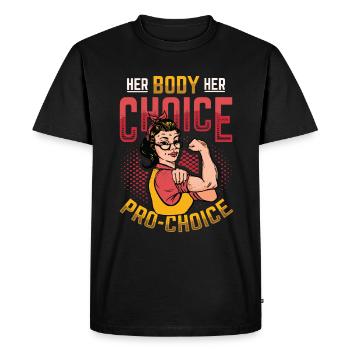 Son corps, son choix, Pro Choice, Droit des femmes - T-shirt Premium bio Homme - noir - Devant - Nico (187cm)