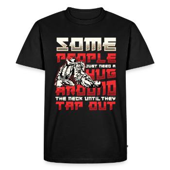 Câlin autour du cou, Jiu Jitsu - T-shirt Premium bio Homme - noir - Devant - Nico (187cm)