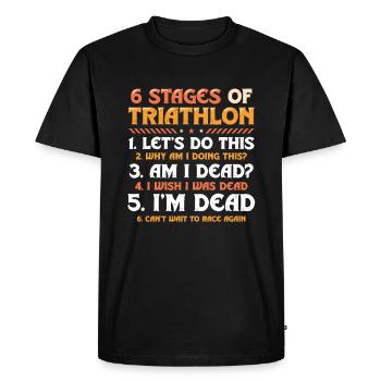 6 étapes du triathlon - T-shirt Premium bio Homme - noir - Devant - Nico (187cm)