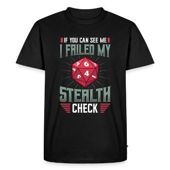 If you can see me, I have my check - Men's Premium Organic T-Shirt - black - Front - Nico (187cm)