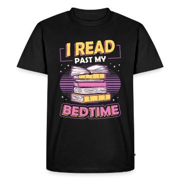 Je lis après l’heure du coucher, je lis des livres - T-shirt Premium bio Homme - noir - Devant - Nico (187cm)