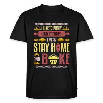 Stay at home and bake, hobby bakers - Men's Premium Organic T-Shirt - black - Front - Nico (187cm)