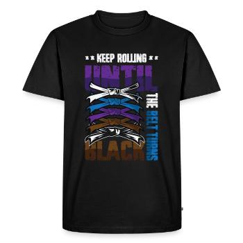 Continuez à tourner jusqu’à ce que la ceinture devienne noire, karaté - T-shirt Premium bio Homme - noir - Devant - Nico (187cm)