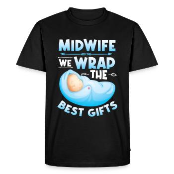 Sage-femme Nous emballons les meilleurs cadeaux - T-shirt Premium bio Homme - noir - Devant - Nico (187cm)