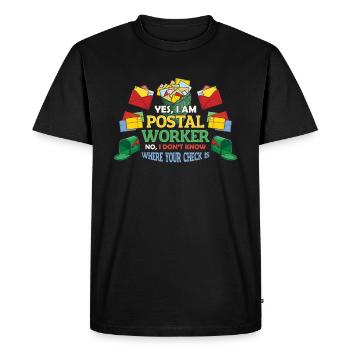 Drôle de bureau de poste - T-shirt Premium bio Homme - noir - Devant - Nico (187cm)