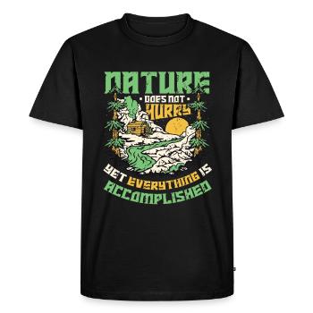 La nature n’est pas pressée, amoureux de la nature. - T-shirt Premium bio Homme - noir - Devant - Nico (187cm)