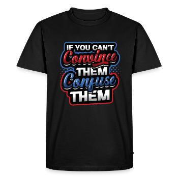 Debating Team, Confuse, Debating - Men's Premium Organic T-Shirt - black - Front - Nico (187cm)