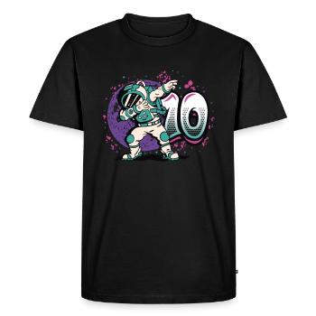 10e anniversaire, astronaute, décorations - T-shirt Premium bio Homme - noir - Devant - Nico (187cm)