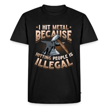Hit Metal Blacksmith - T-shirt Premium bio Homme - noir - Devant - Nico (187cm)