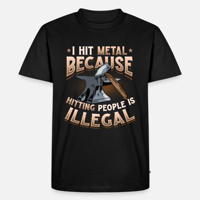 Hit Metal Blacksmith - Männer Premium Bio T-Shirt - Schwarz