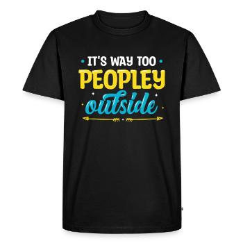 C’est beaucoup trop folklorique, à l’extérieur - T-shirt Premium bio Homme - noir - Devant - Nico (187cm)