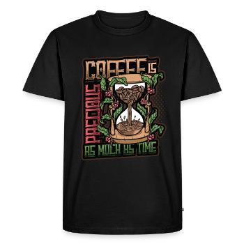 Coffee is precious, like time, coffee lovers - Men's Premium Organic T-Shirt - black - Front - Nico (187cm)