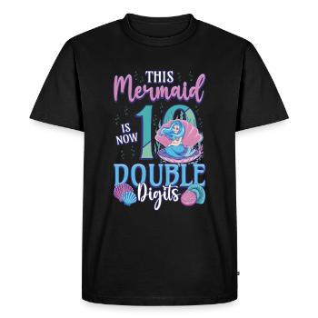 This mermaid is now 10, double digits - Men's Premium Organic T-Shirt - black - Front - Nico (187cm)