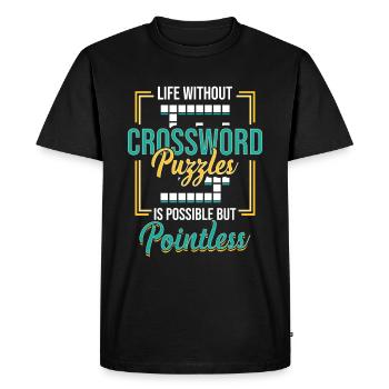 Amateurs de mots croisés, Mots croisés - T-shirt Premium bio Homme - noir - Devant - Nico (187cm)