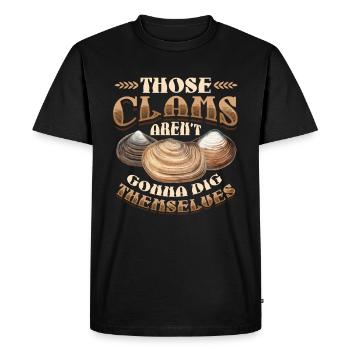 Ces coquilles ne se creusent pas d’elles-mêmes - T-shirt Premium bio Homme - noir - Devant - Nico (187cm)