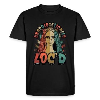 Unapologetically curly dreadlocks melanin black - Men's Premium Organic T-Shirt - black - Front - Nico (187cm)