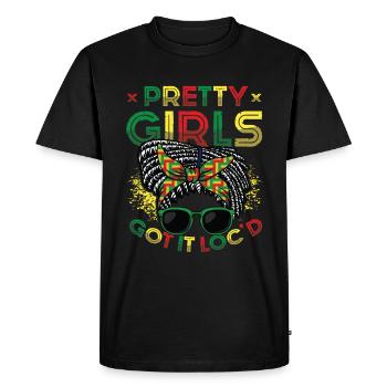 Pretty Girls Got It Locd Dreadlock Melanin Black - Men's Premium Organic T-Shirt - black - Front - Nico (187cm)