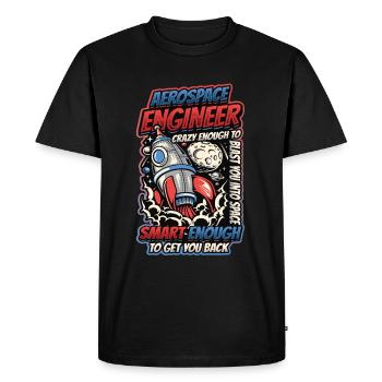 Aerospace Engineer - Men's Premium Organic T-Shirt - black - Front - Nico (187cm)