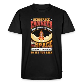 Aerospace Engineer - Men's Premium Organic T-Shirt - black - Front - Nico (187cm)