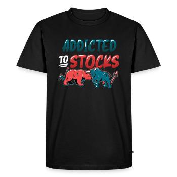 Accro aux actions, Bull Bear Stock Market - T-shirt Premium bio Homme - noir - Devant - Nico (187cm)