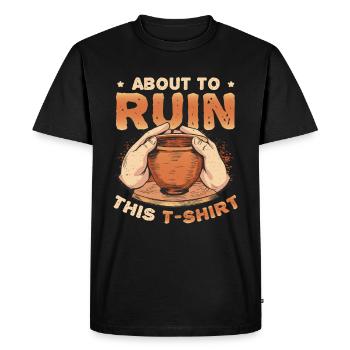 Pottery clay on ruining - Men's Premium Organic T-Shirt - black - Front - Nico (187cm)