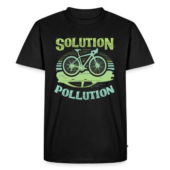 Solution de Polution Protection de l’environnement Cyclisme - T-shirt Premium bio Homme - noir - Devant - Nico (187cm)
