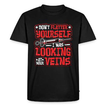 Ne pas flatter - T-shirt Premium bio Homme - noir - Devant - Nico (187cm)